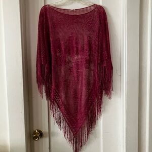 Fringed Pink Poncho